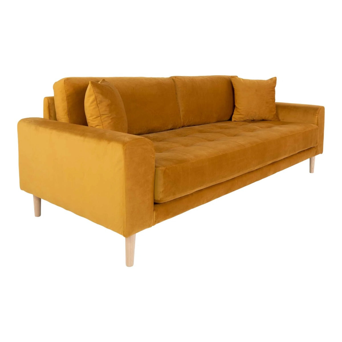 Canapea 3 locuri LIDAS MUSTARD VELVET 210 CM