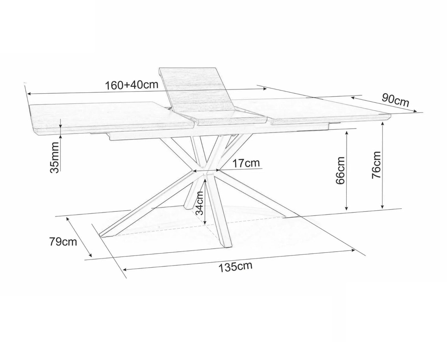 Masa extensibila LOVANI DAB 160(200) x 90 CM