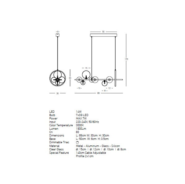 Lampa suspendata dimabila LUCANYS