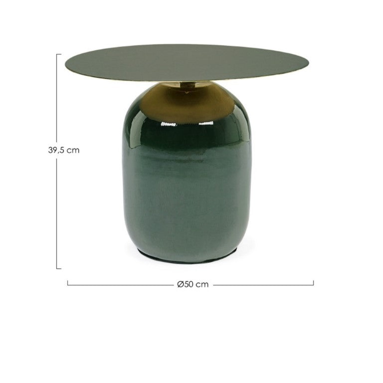 Măsuță de cafea NALIMA DARK GREEN Ø 50 cm