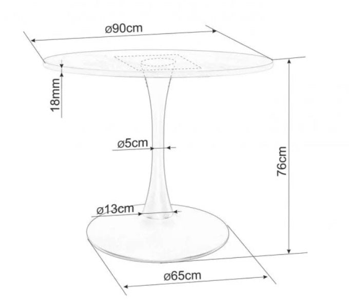Masa MACROM WOOD Ø90 CM