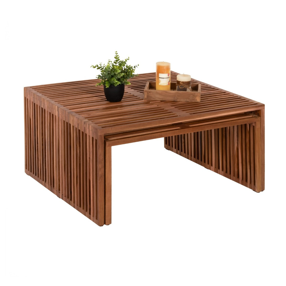 Set 2 masute de cafea MAEVA WOOD 86x79x46/80x40 CM