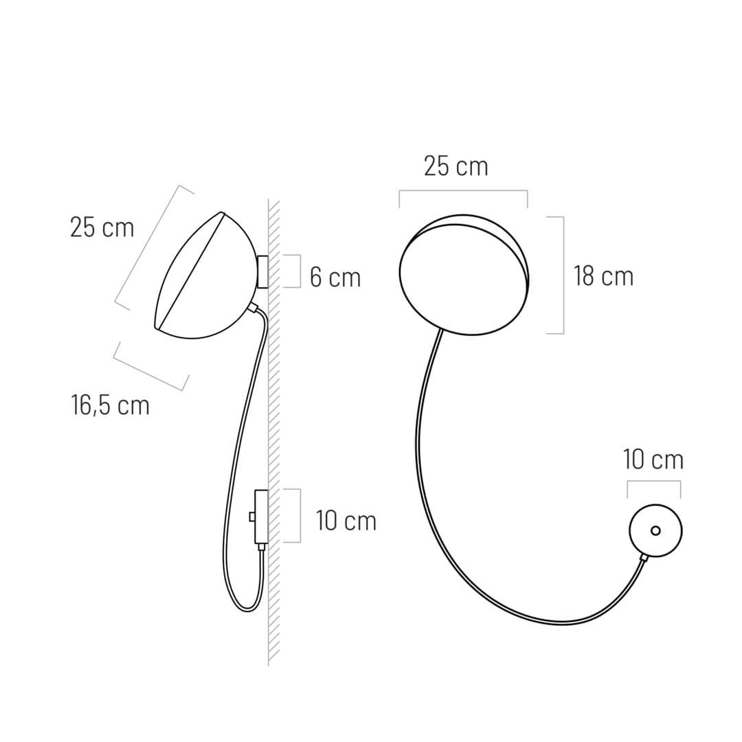 Aplica de perete CROWD AP1 negru & alb