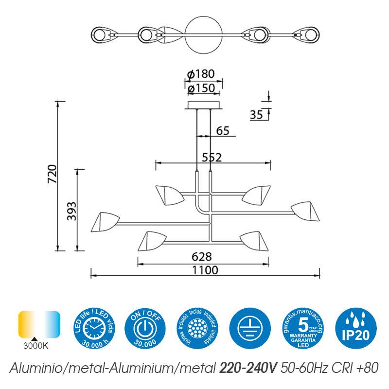 Lampa suspendata CAPINA 45W