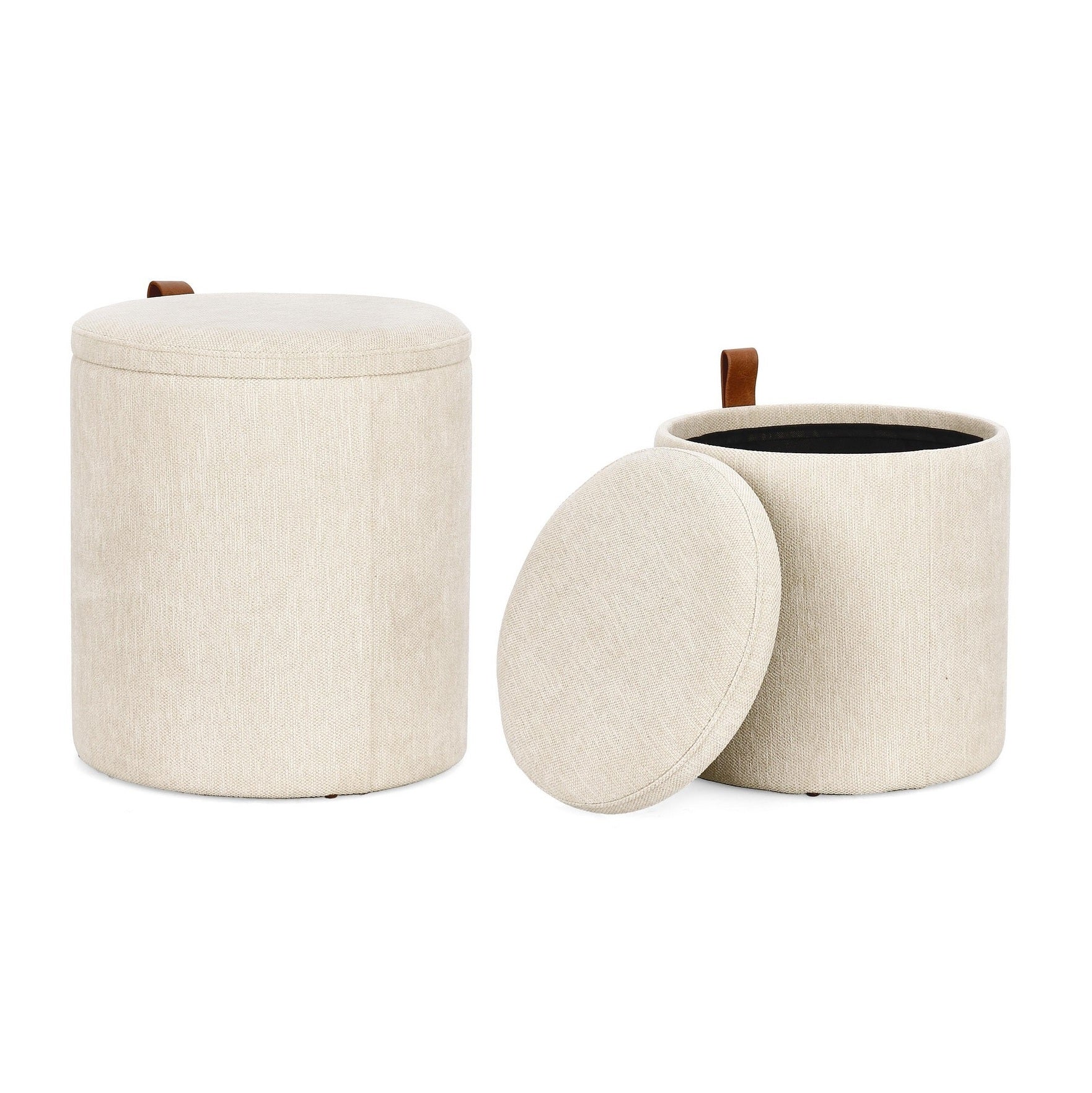 Set 2 taburete KATIA Ø34/39 CM BEIGE