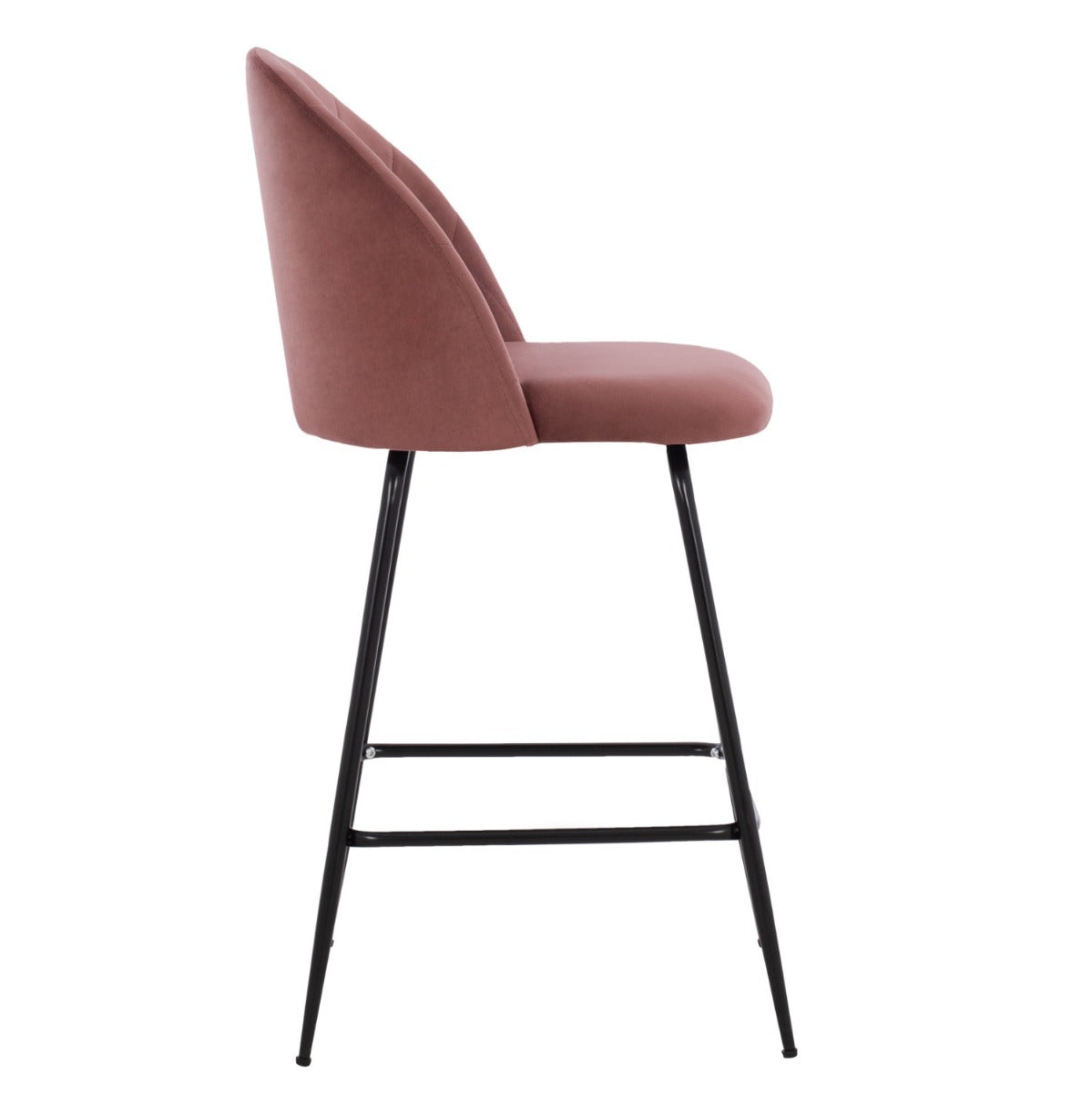 Scaun de bar MELANIA VELVET H65 CM - ROZ - PROMO