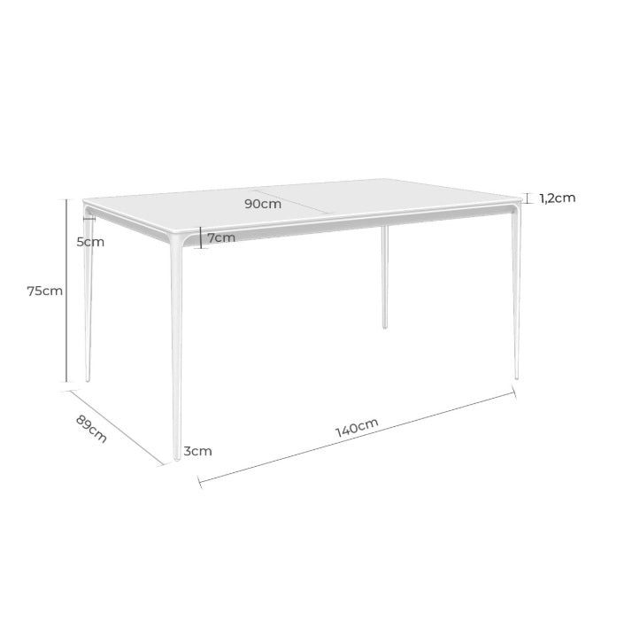 Masa MELBORN BEIGE 140/160/180 x 90 CM