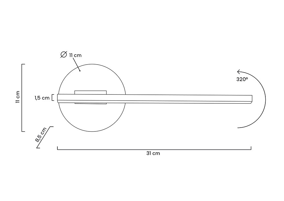 Aplica de perete GRETA BLACK