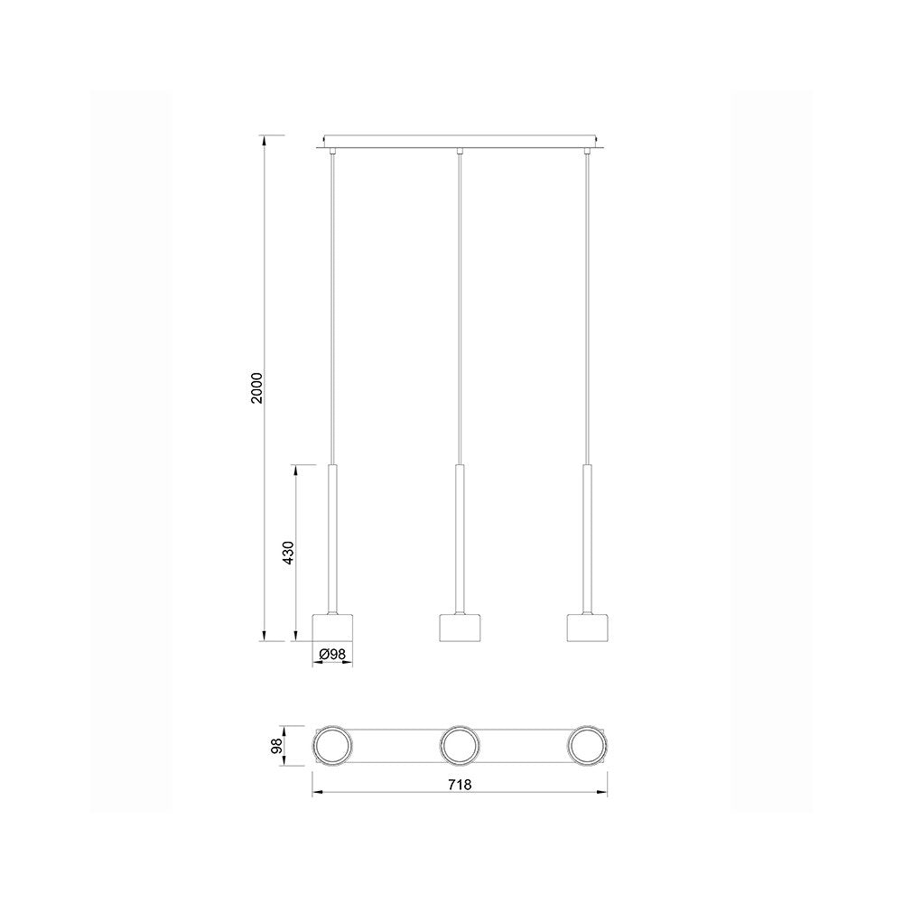 Lampa suspendata NASKOV LINIAR 3L
