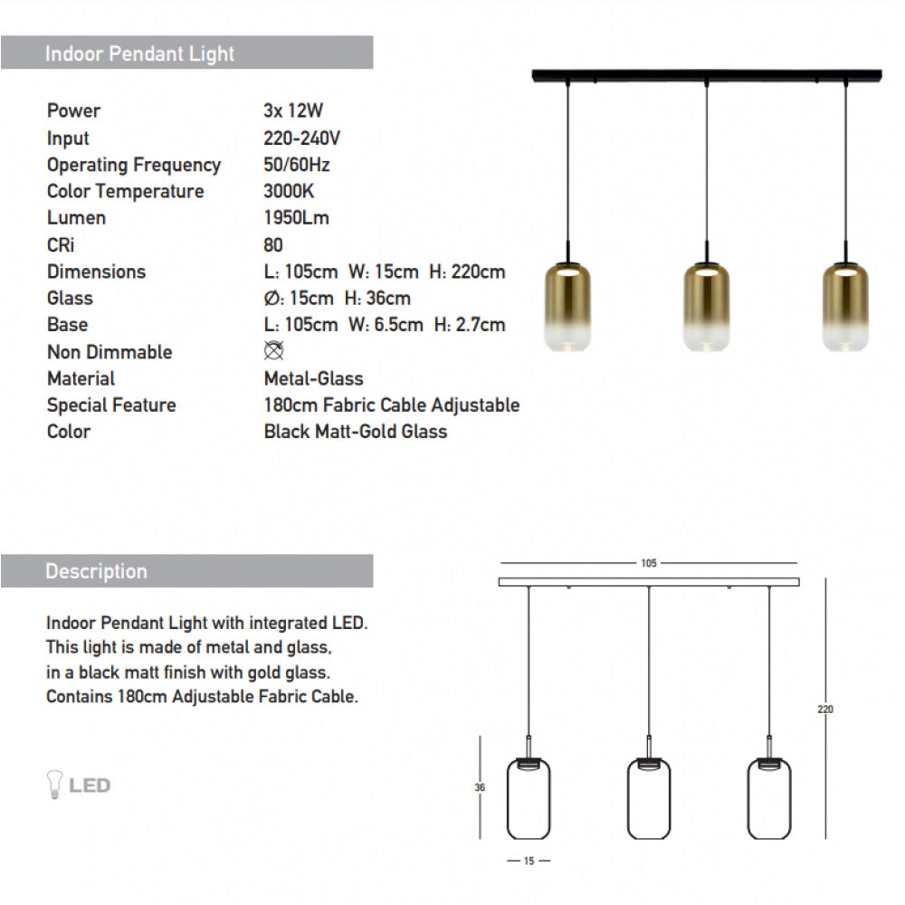 Lampa suspendata NAVALO LINIAR