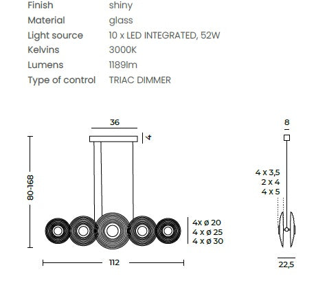 Lampa suspendata dimabila NAZAR