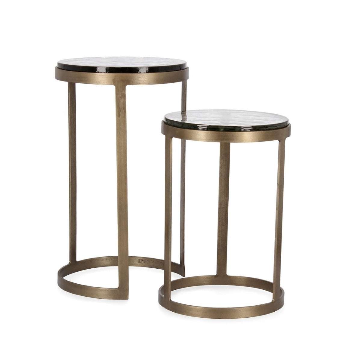 Set 2 masute de cafea ZAYLA ROUND BRASS Ø29x42/32x52 CM