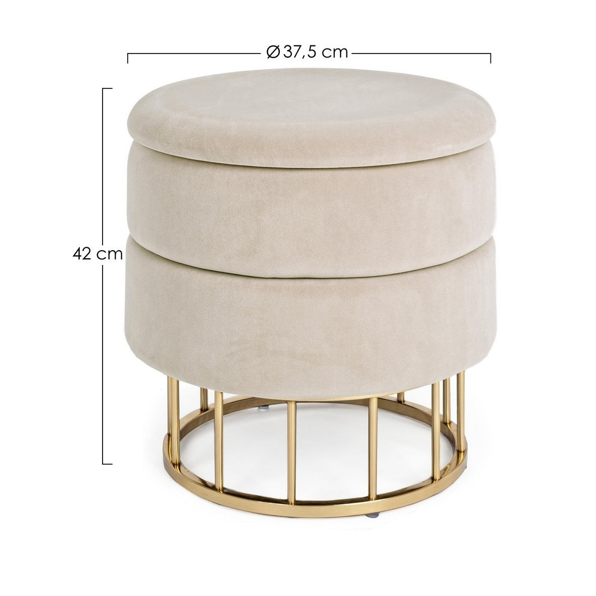 Taburet PAVLINA BEIGE Ø37 CM