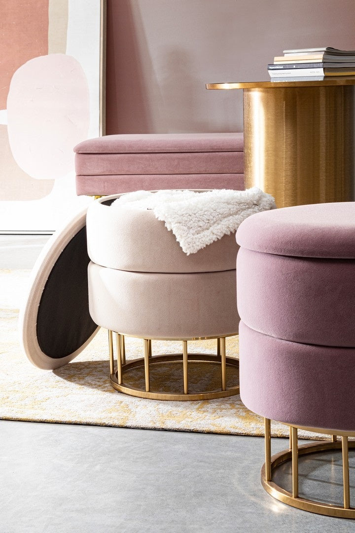 Taburet PAVLINA BEIGE Ø37 CM