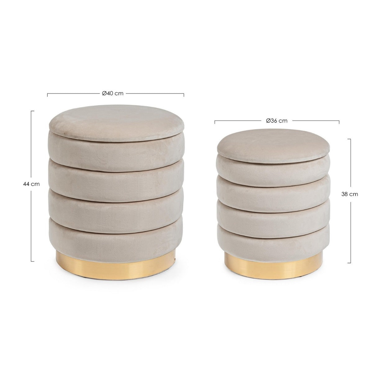 Set 2 taburete DARINA Ø36/40 CM