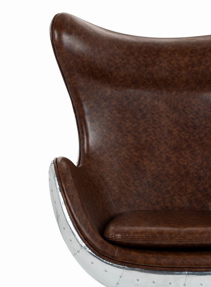 Fotoliu OVO CHROME - BROWN PU