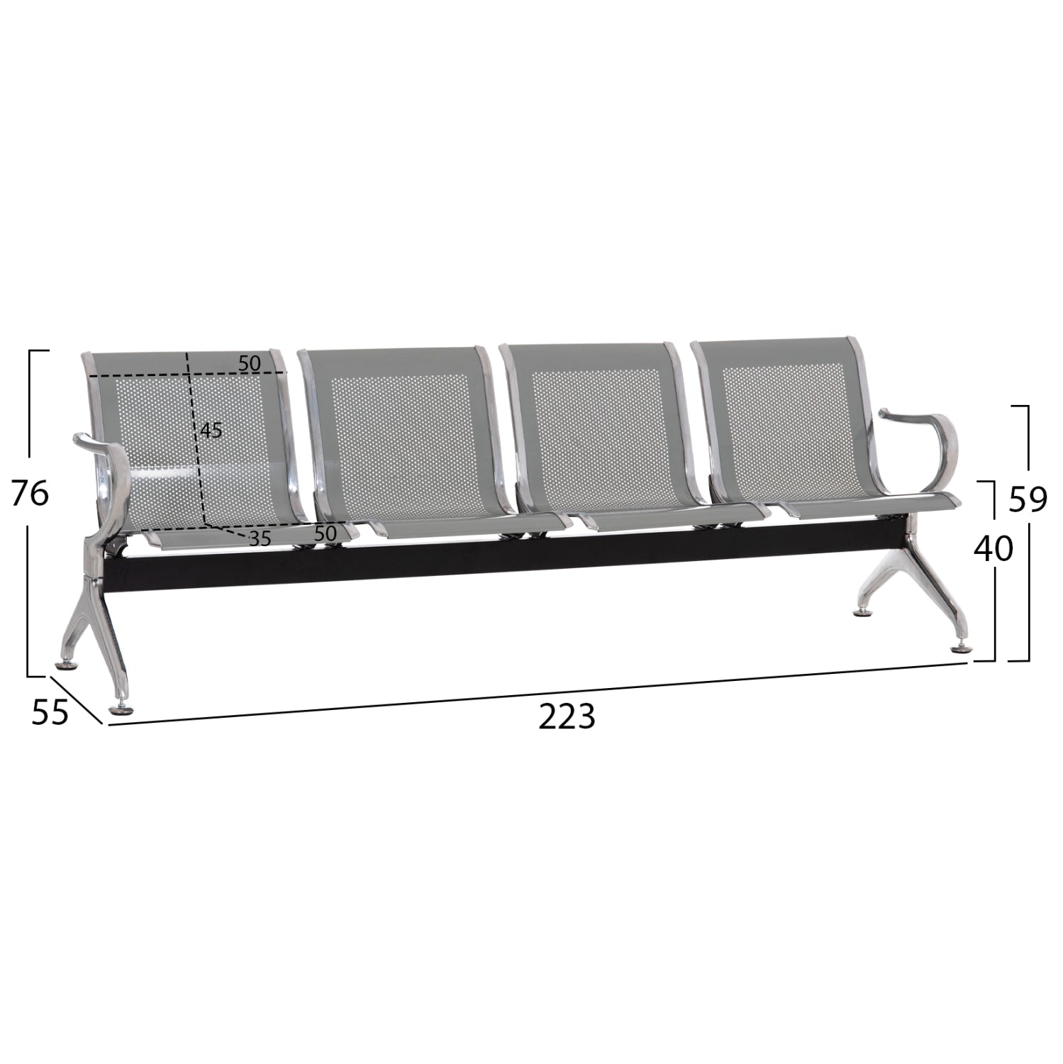 Banca EOLION 4S 223 x 55 CM