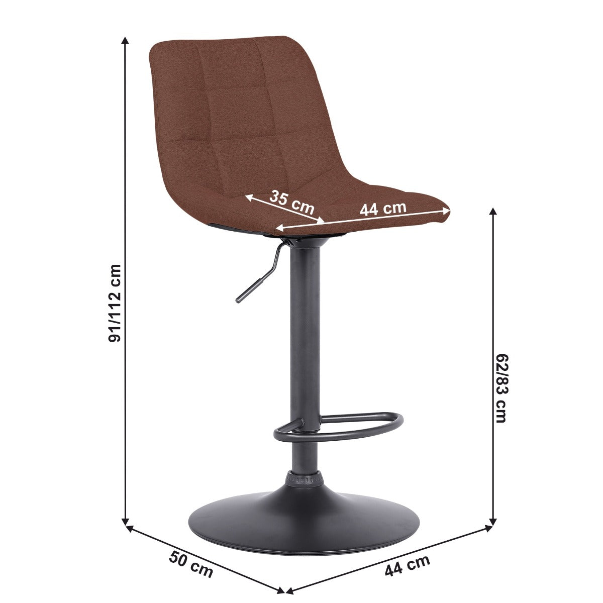 Scaun de bar PALTIN TEX H62/83 CM