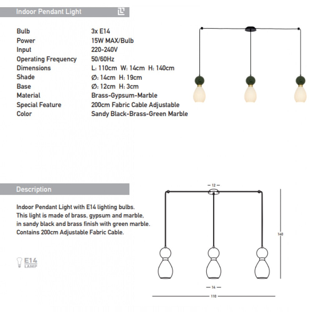 Lampa suspendata PAVALO LINIAR
