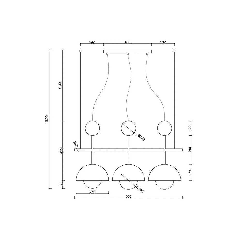 Lampă suspendată KELVRA B — Alb