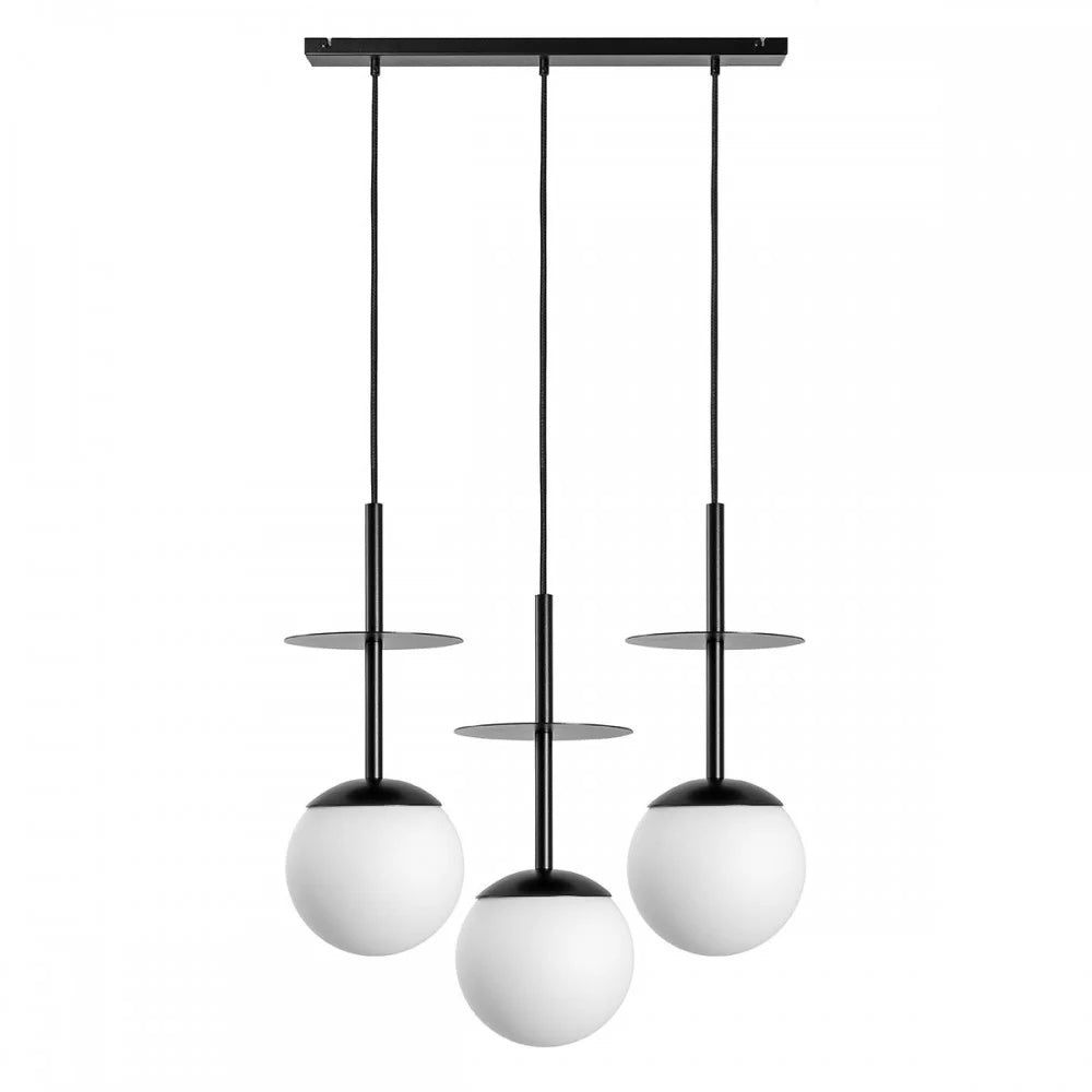 Lampă suspendată SOLVRA A 3L — Negru