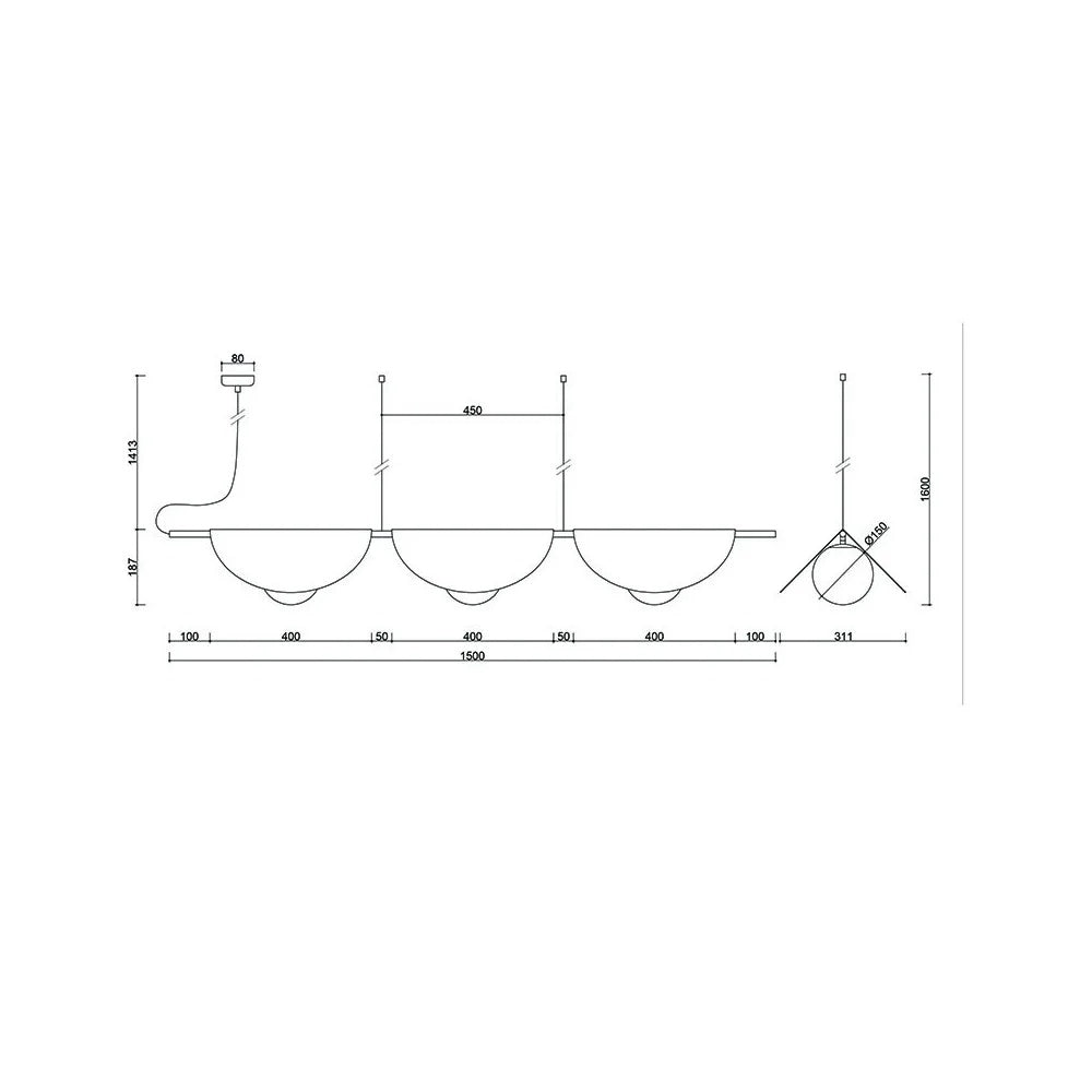 Lampă suspendată SELVRA C — Negru