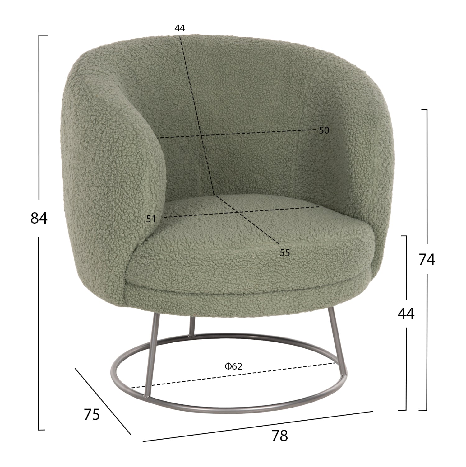 Fotoliu ARION BOUCLE SILVER