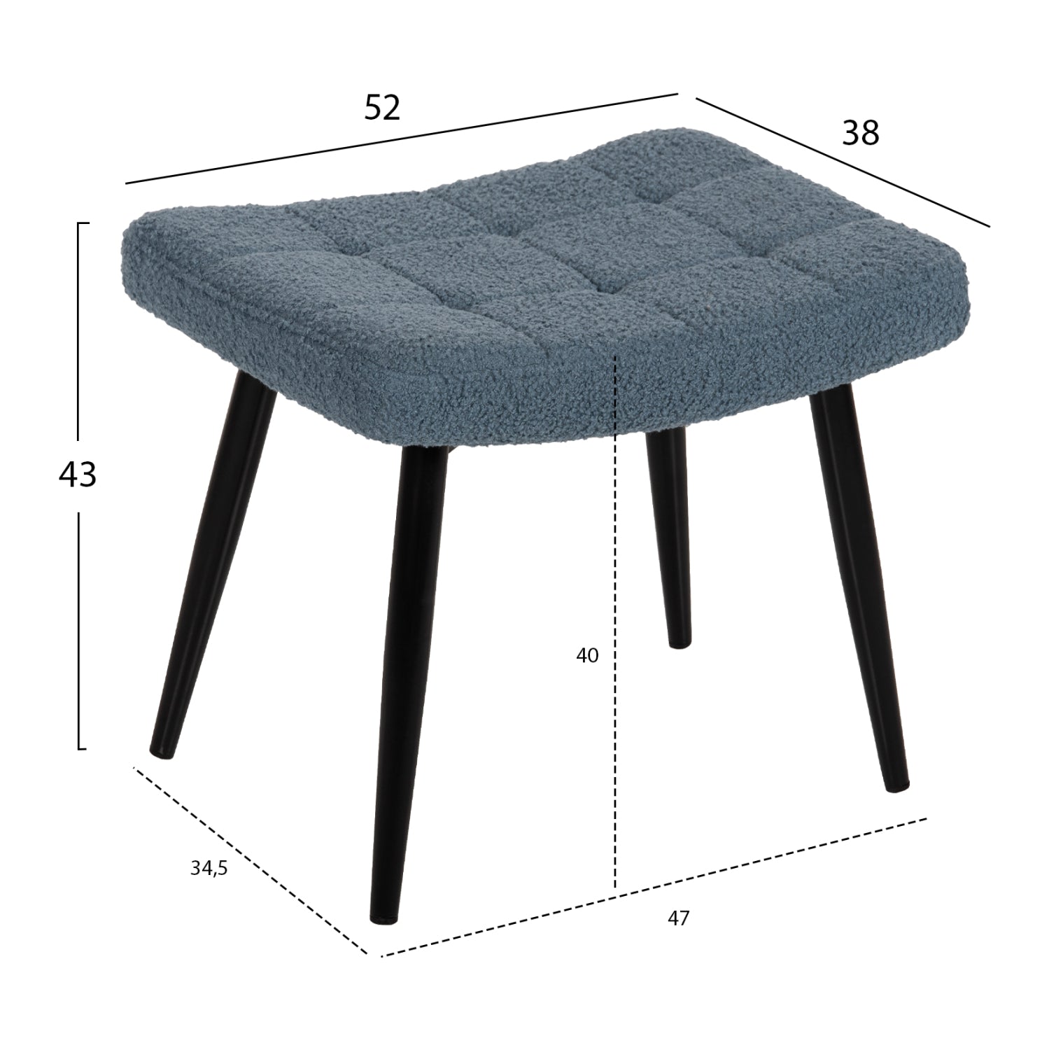 Fotoliu cu taburet CORONA BOUCLE