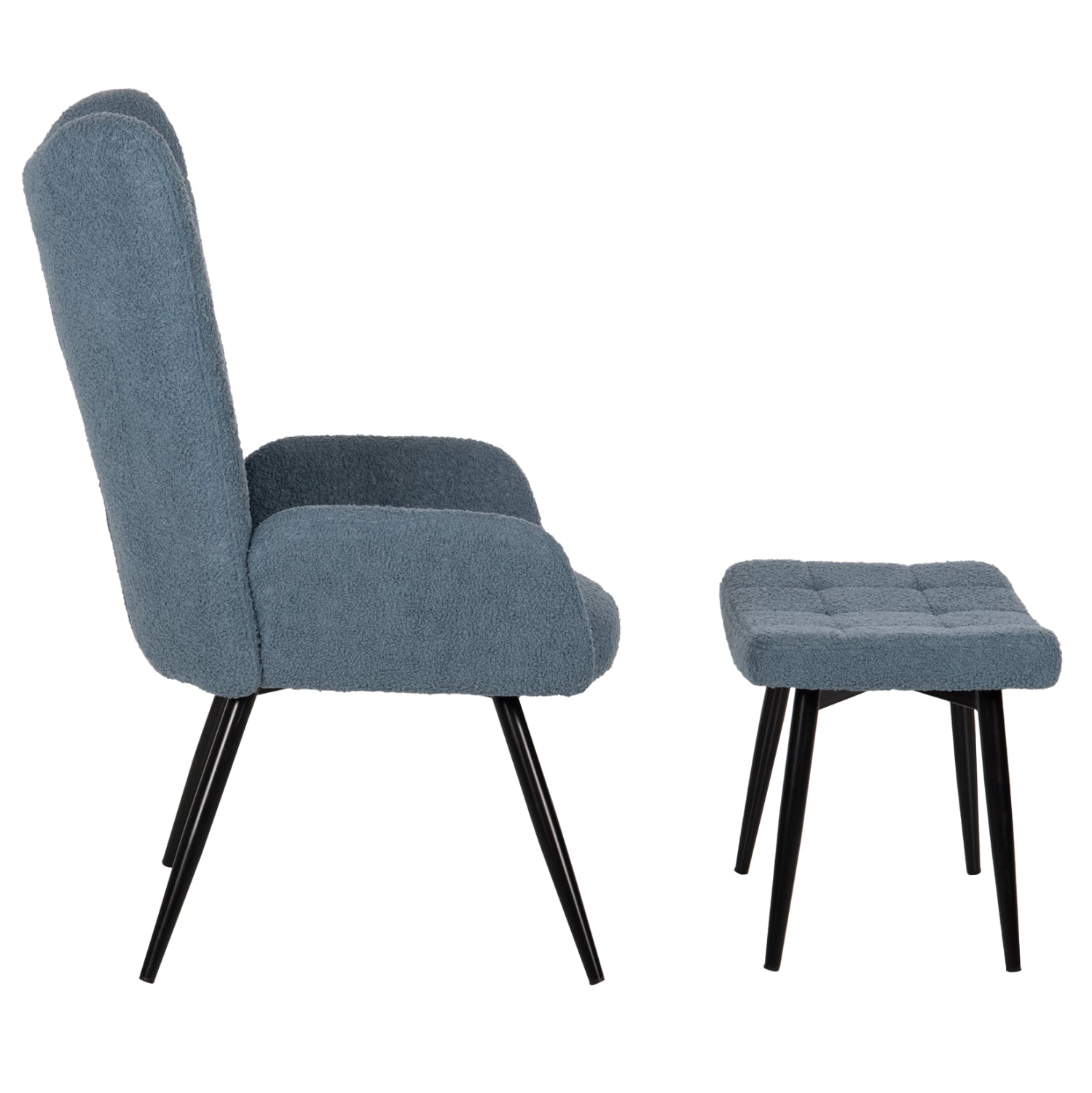 Fotoliu cu taburet CORONA BOUCLE