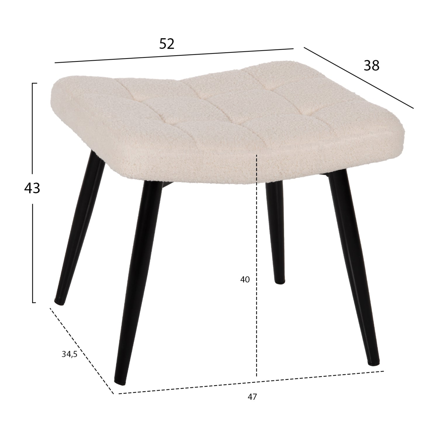 Fotoliu cu taburet CORONA BOUCLE