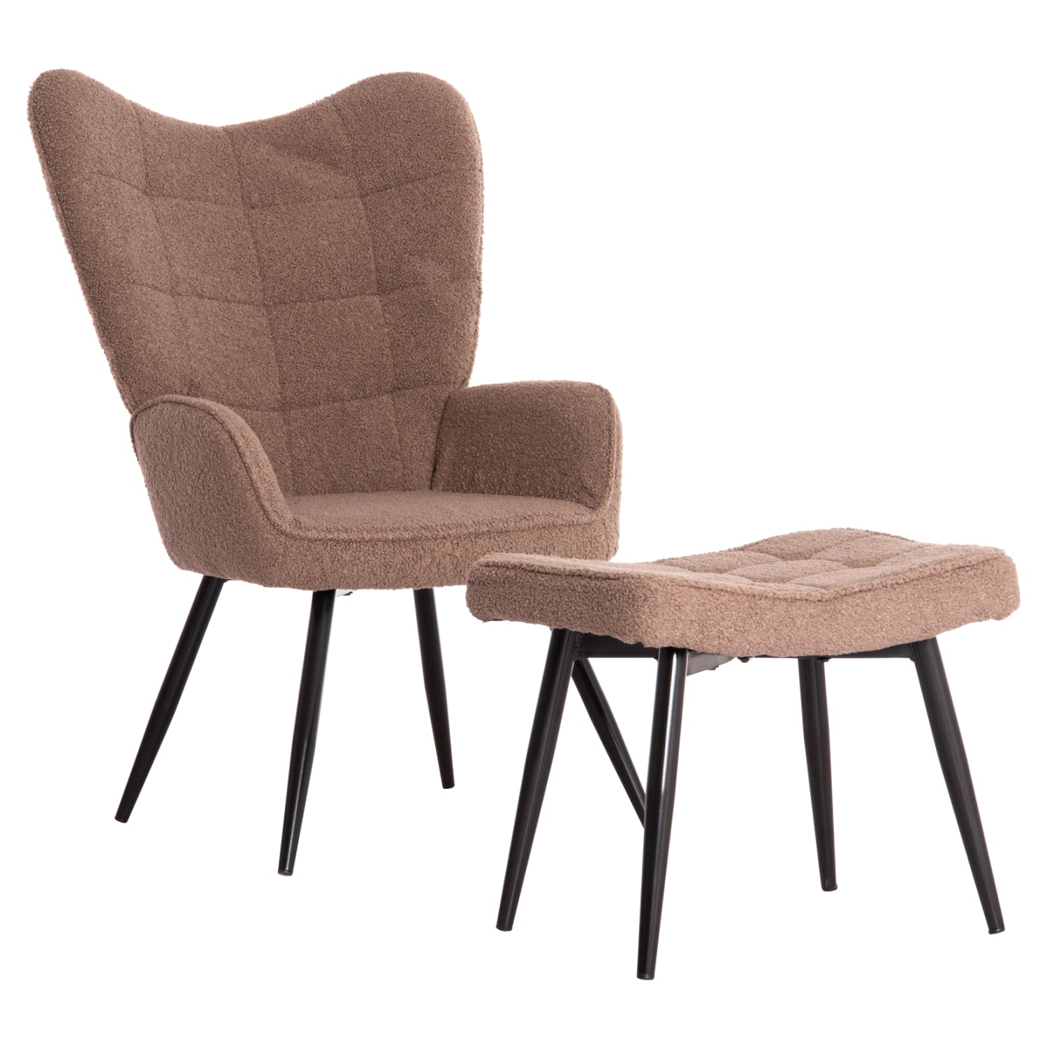 Fotoliu cu taburet CORONA BOUCLE