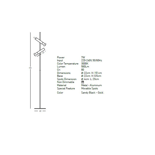 Lampadar PORTAL BLACK