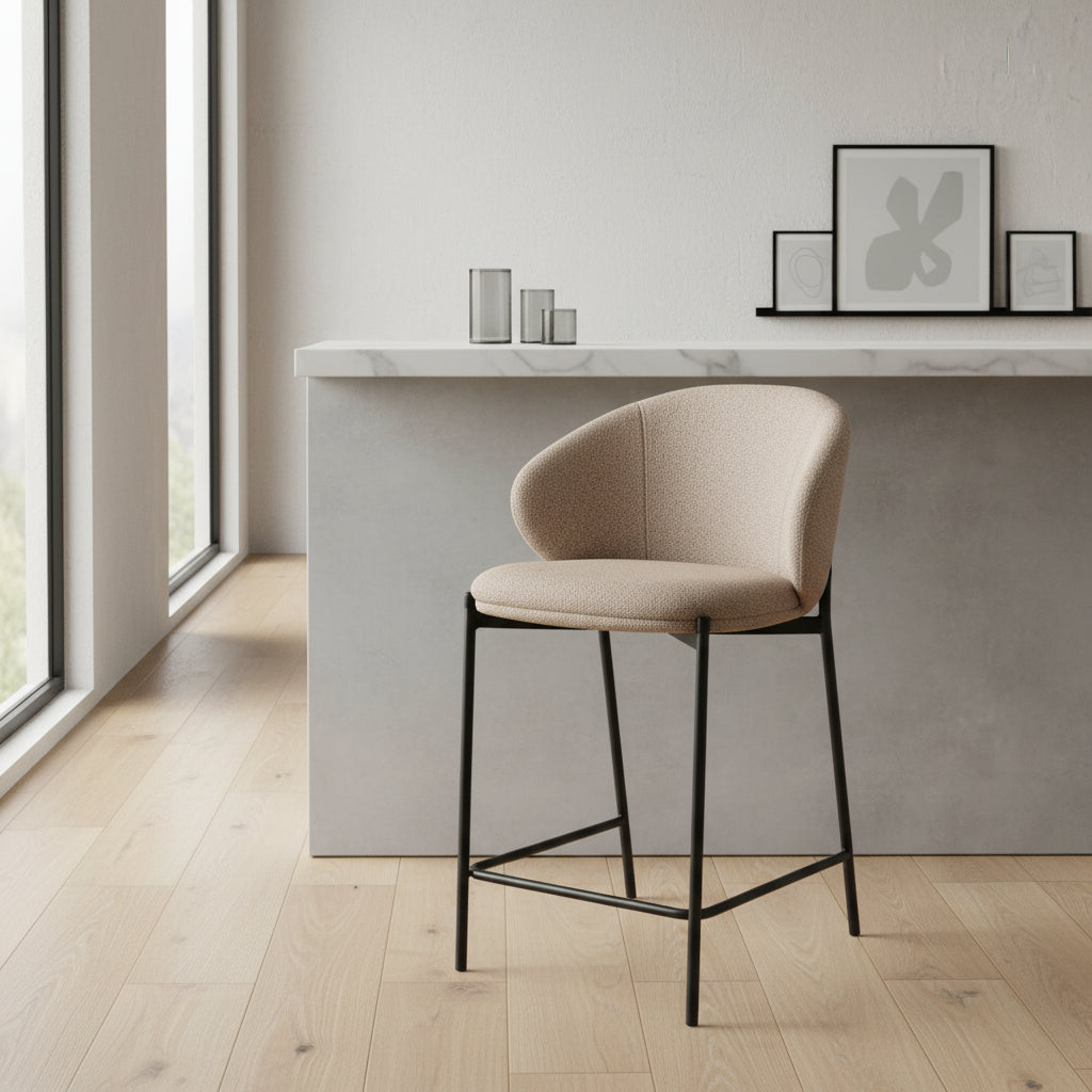 Scaun de bar FARGION BLACK LEGS H61 CM