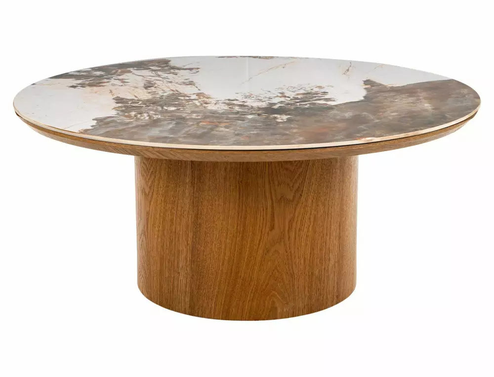 Masuta de cafea BIRTON CERAMIC/OAK Ø80 x 35 CM