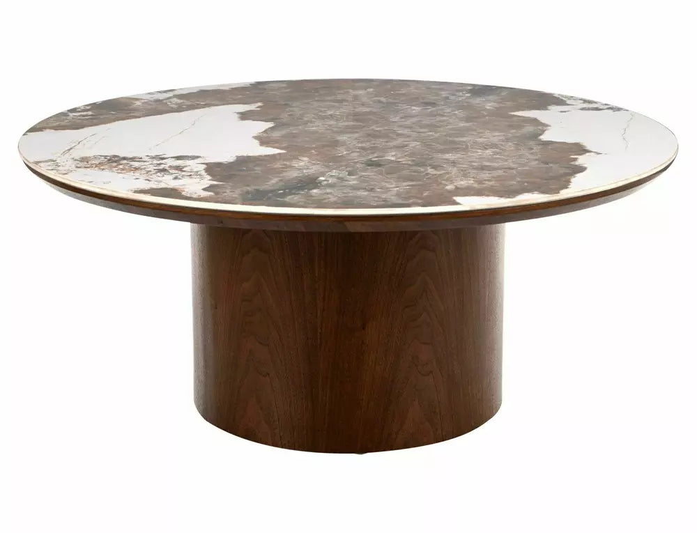 Masuta de cafea BIRTON CERAMIC/WALNUT Ø80 x 35 CM