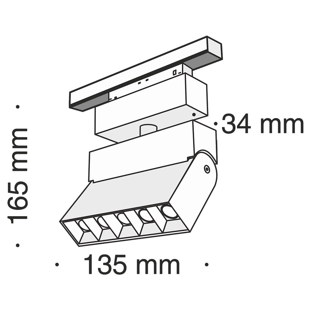 Proiector orientabil pentru sina magnetica BAZIS POINT LONG 13,7CM 10W
