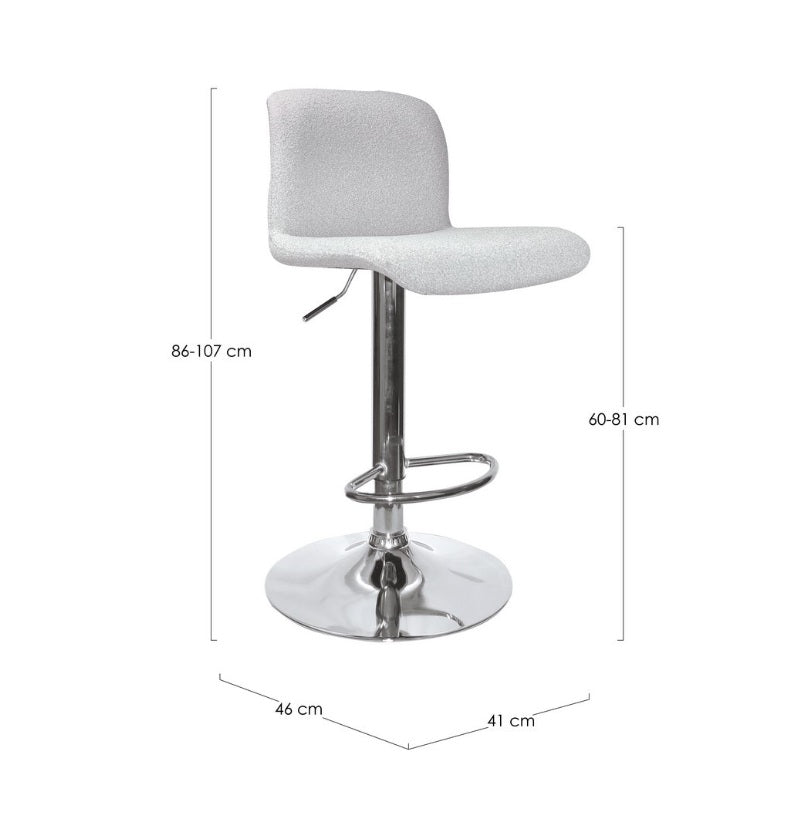 Scaun de bar RAFAEL CHROME H60/81 CM