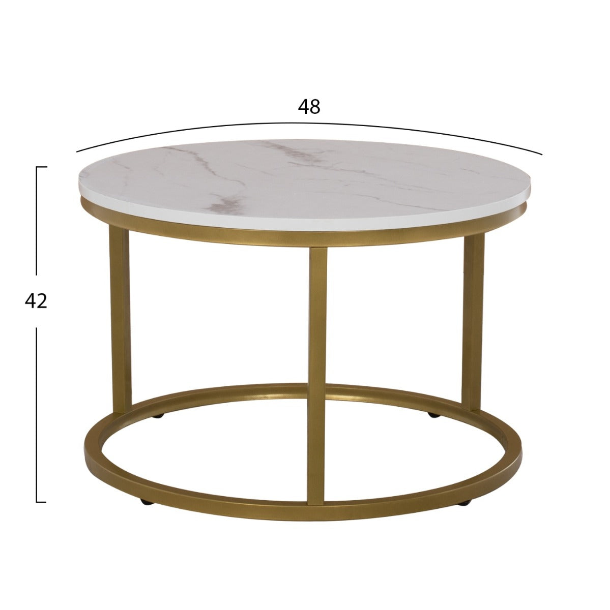 Set 2 masute de cafea RODESE WHITE/YELLOW Ø80/48 CM - PROMO STOC