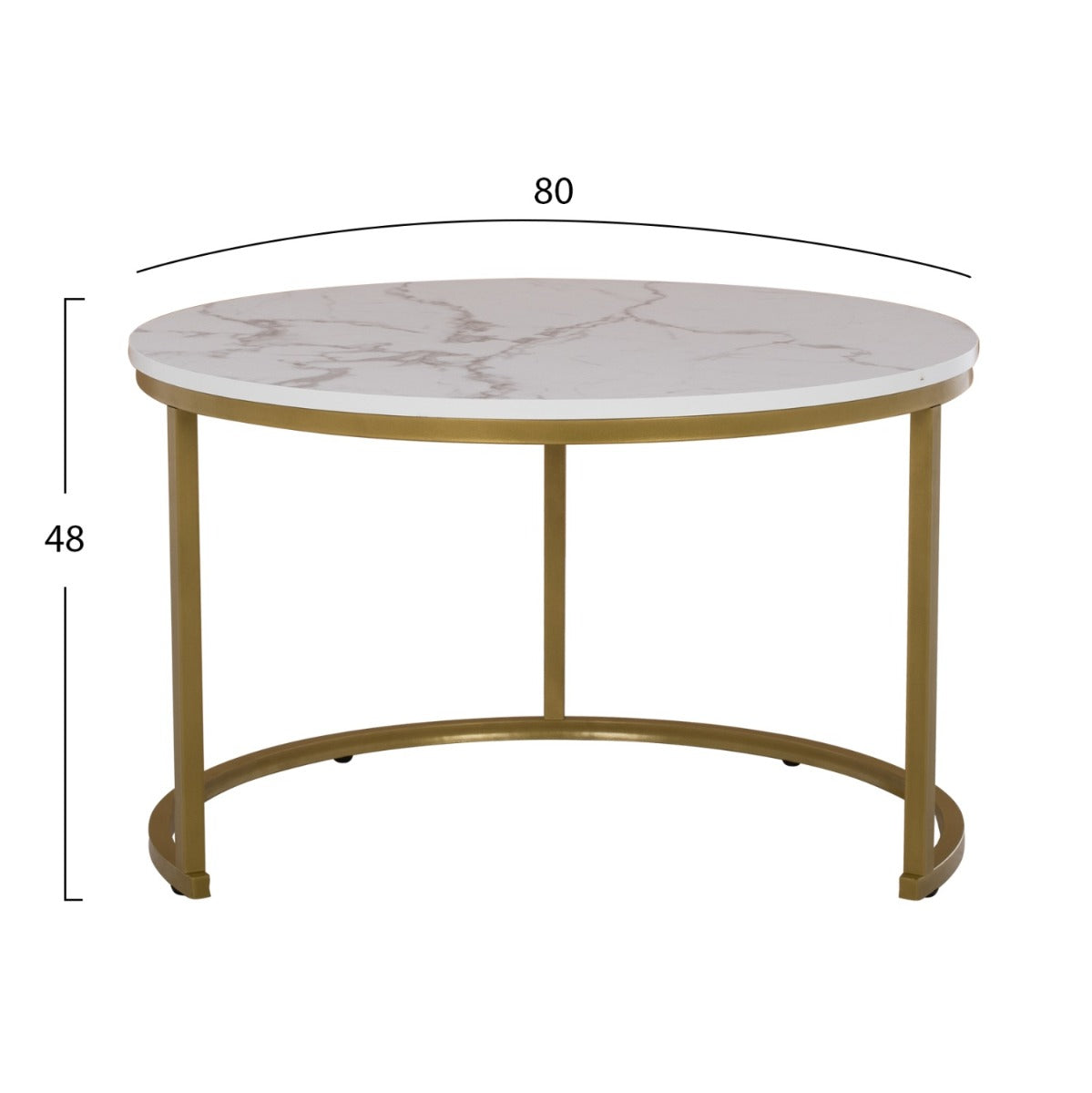 Set 2 masute de cafea RODESE WHITE/YELLOW Ø80/48 CM - PROMO STOC