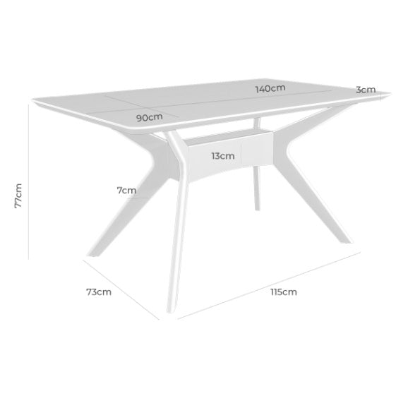 Masa RUOTA WALNUT 140 x 90 CM