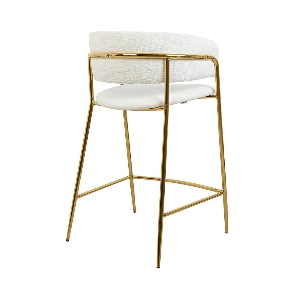 Scaun de bar RUXURY WHITE TEX H65 CM