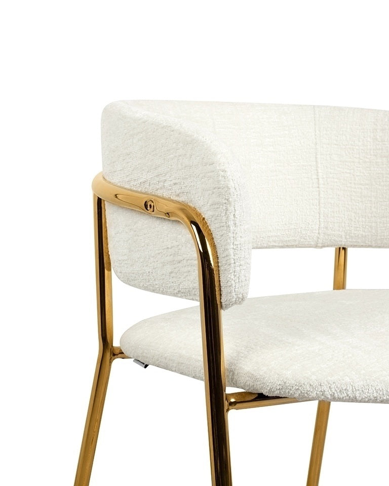 Scaun de bar RUXURY WHITE TEX H65 CM