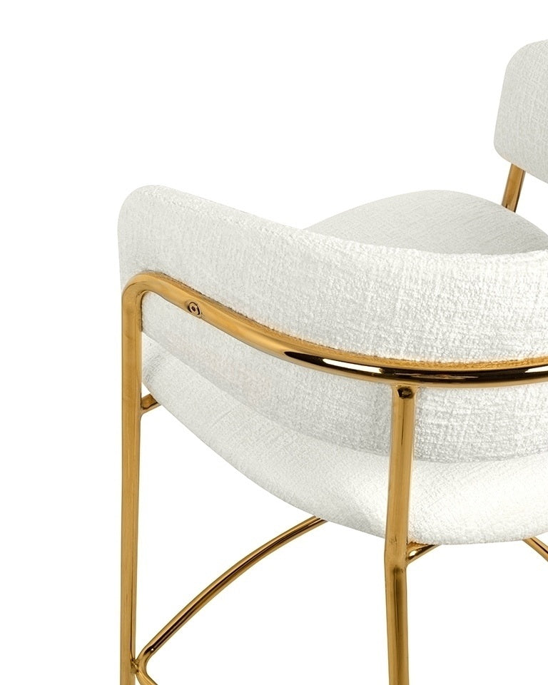 Scaun de bar RUXURY WHITE TEX H65 CM