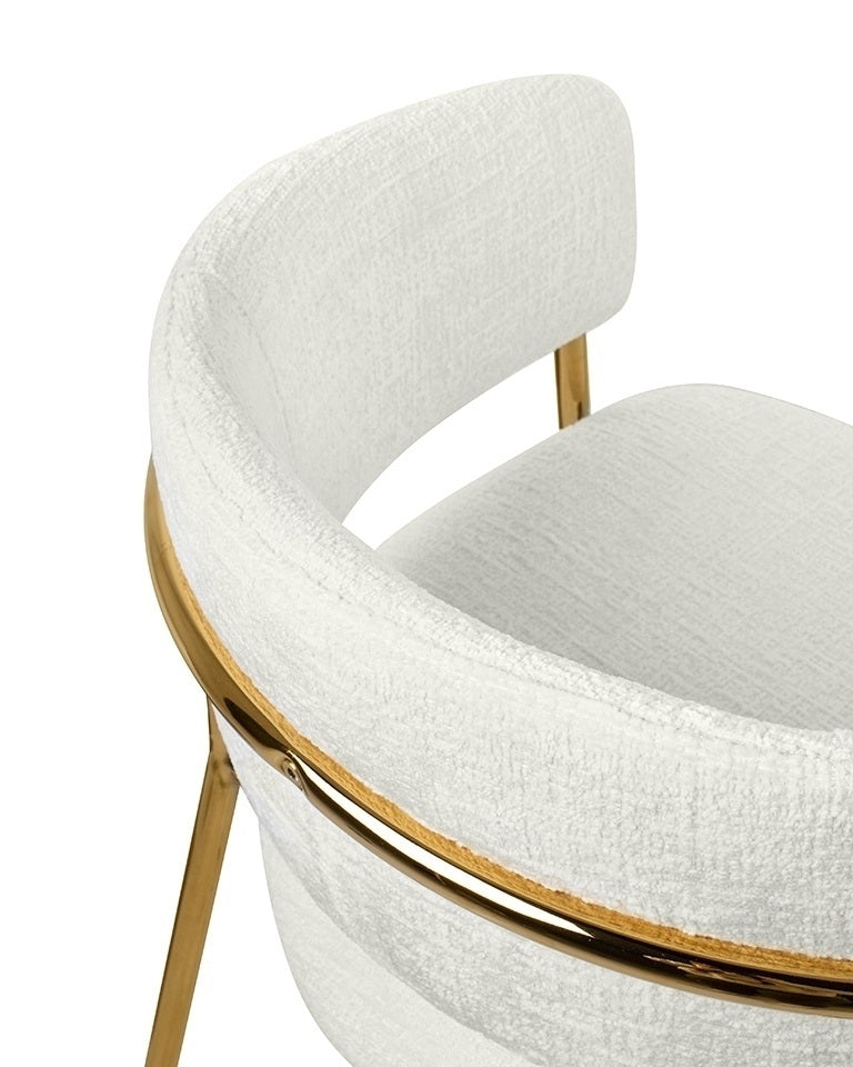 Scaun de bar RUXURY WHITE TEX H65 CM