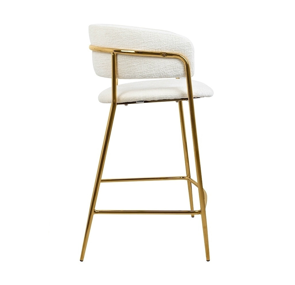 Scaun de bar RUXURY WHITE TEX H65 CM