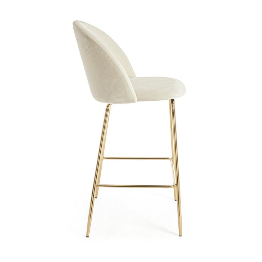 Scaun de bar CARE VELVET WHITE H74 CM
