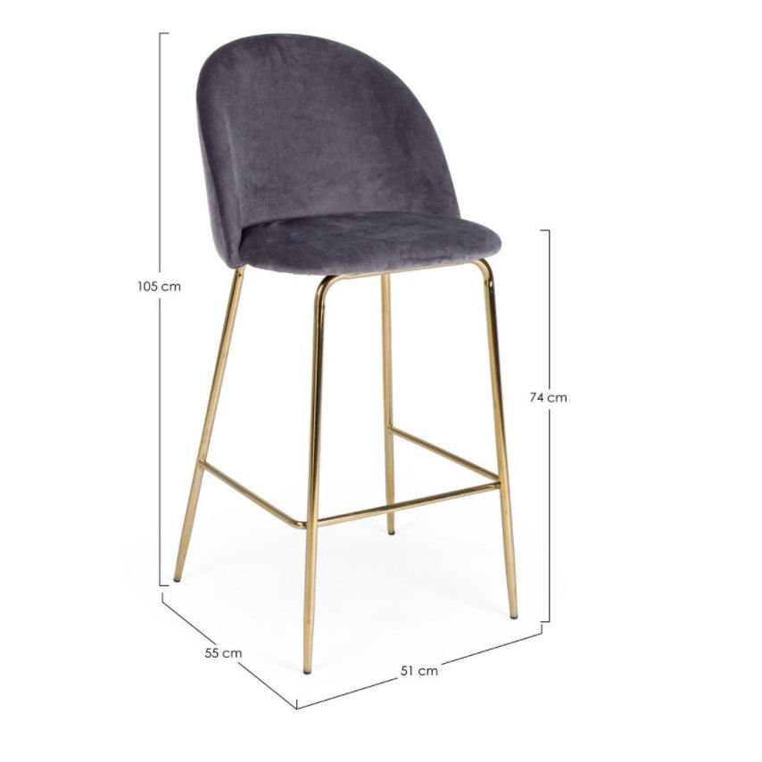 Scaun de bar CARE VELVET H74 CM
