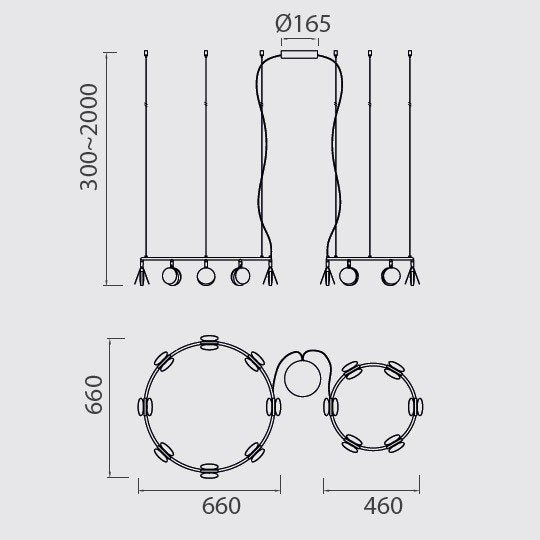 Lampă suspendată SELA DUO