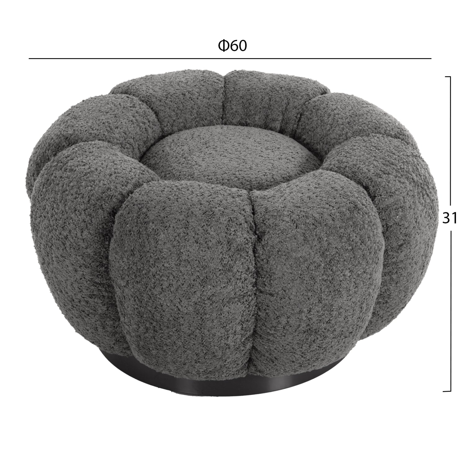 Fotoliu cu taburet TEROMA BOUCLE