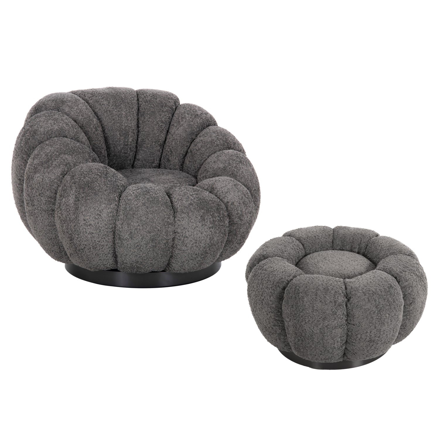 Fotoliu cu taburet TEROMA BOUCLE